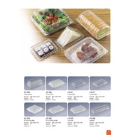 OPS H1 Sushi trey bakery container/ Kuih Container / Disposable Plastic Clear Desert Container (5 Si
