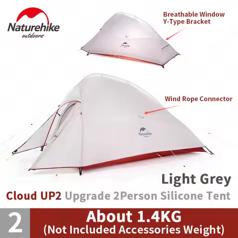 Naturehike Cloud Up 2 Camping Tent Upgrade 20D/210T Tourist Ultralight Double Tent Tarp Folding Outd