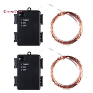 2PCS 10m 100-Lights (Four Colors) LED Light Strip 4.5V 3 X AA Batteries Waterproof Battery Holder Ca