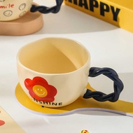 Cartoon Cartoon Cup Smiley Face Ceramic Cup Mug Breakfast Cup Cute Cup Ceramic Water Cup Ceramic Smi