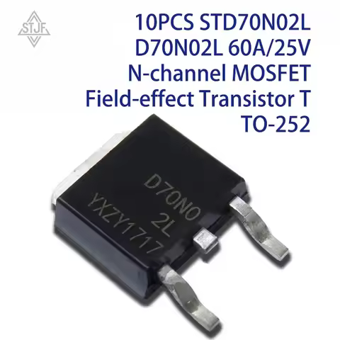 10PCS STD70N02L D70N02L 60A/25V N-channel MOSFET Field-effect Transistor T TO-252