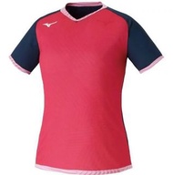 【💥日本直送】Mizuno V領 雙面 速乾 短袖 比賽 乒乓球衣 襯衫 運動衫 上衣 女士 粉色x紅色