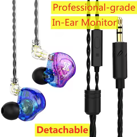 QKZ-AK6 Max 3.5mm Wired Headphones Graves Hifi Dynamic Music Earphone Stereo Headset Gamer Fone In-l