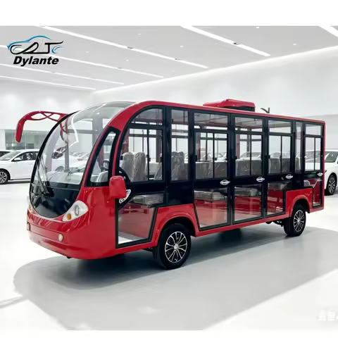 72V Luxury Electric Sightseeing Bus Shuttle New Model 14 Seats for Tourist Car Use