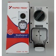 RAPID-TECH RT-IP66 13A AC250V Weatherproof Switched Socket Outlet