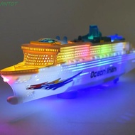 ANTOT Cruise Ship Toy, LED Light Sound Flashing Light Electric Ship Toy, Automatic Steering Realisti