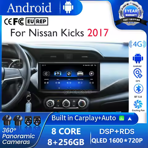 10.33' For Nissan Kicks 2017 Car Radio Multimedia Navigation GPS Android 15 Wireless CarPlay 8G 256G