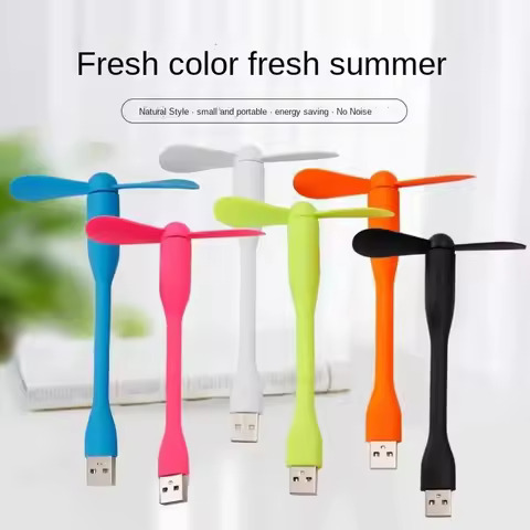 USB Electric Fan Flexible Bendable Fan For Power Bank Laptop PC AC Charger Portable Hand Cool Mini F