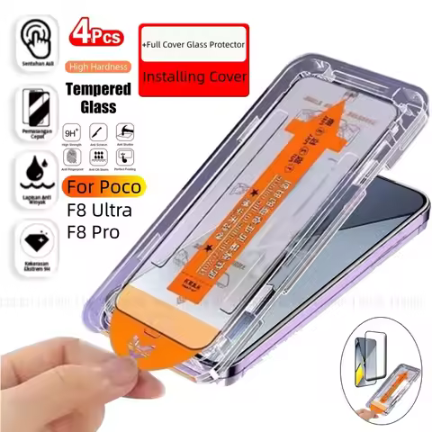 4/3/2/1Pcs For Poco F8 Ultra Glass Poco F8 Pro Tempered Glass Dust Free 9H Full Cover Screen Protect