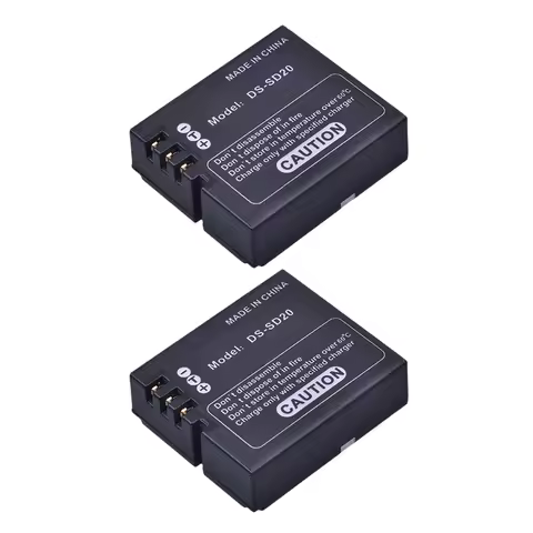 2Pcs DS-SD20 SD20 DS SD20 Batteries for AEE Magicam SD18 SD19 SD20 SD21 SD22 SD23 SD30 Rollei 3S Act