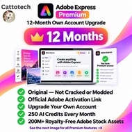Adobe Express Premium 12 Months Own Account Upgrade, AI Video Generator, AI Design, Adobe Stock, Tem
