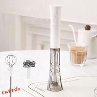 TWINKLE1 Electric Milk Frother, USB Rechargeable Handheld Coffee Whisk, Blender 3 Gear Speed Replace