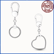 Hot selling S925 silver keychain with heart-shaped shape suitable for bag keychain hanging accessori