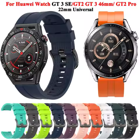 22mm Smart Watchband Straps for HUAWEI WATCH GT 3 GT2 GT3 Pro 46mm/SE/GT Active/HONOR Magic Silicone