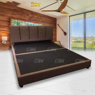 King Size Mocha Swiss Foundation Divan / Leather Divan / Solid Divan Bed / Bedframe Katil / Hotel Be