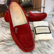 【舊愛新歡】GUCCI 紅色麂皮休閒女鞋#37.5號