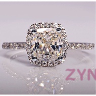 Ready Stock silver Mowte Women's Fashion 1.01ct diamond ring 925 sterling silver CZ engagement ring 