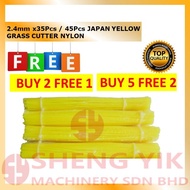 Shengyik JAPAN YELLOW GRASS CUTTER NYLON TRIMMER LINE 35PCS / 45PCS GRASS CUTTER STRING CUTTING LINE