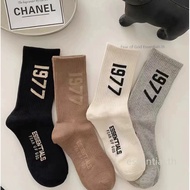 1977FOG Double Thread Essential Letter Socks Cotton Basketball Sports Long Socks