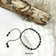 Corpus Cross Stone Drawstring Rosary Bracelet
