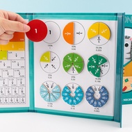 Quiet Book Magnetic Fraction Disc Demonstrator Elementary School Mathematics Addition Subtraction Op
