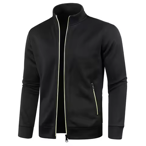 Oversized S-5XL Men Cardigan Sweatshirts Male Zip Up Solid Color Turtleneck Long Sleeve Slim Knitwea