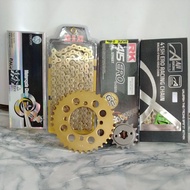Y15ZR PnP Y125Z 415Hx132L gold chain n spoket set (4 lubang)