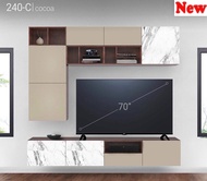 SHOP NBL ตู้วางทีวีแขวนผนัง MARISA 240 Cm // MODEL : M-240-C ดีไซน์สวยหรู สไตล์เกาหลี 6 บานเปิด สินค