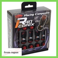 KYO-EI Wheel Nut Racing Composite R40 iCONIX【M12 x P1.5】Aluminum Cap Black/Black RIA-01KK