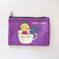 日本 COJI-COJI 紫橙色皮革 長方 收納袋