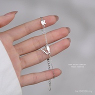 Korean Version Sterling Silver Bracelet Wholesale Pure Silver Female Catfish s999 Fishbone Fashion S