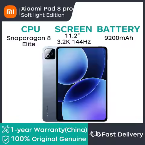 New 2025 Xiaomi Pad 8 Pro Soft Light Edition 11.2"144Hz 3.2K Snapdragon 8 Elite HyperOS 3 9200mAh 67