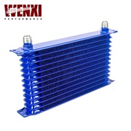 Universal 13 Row Oil Cooler 10AN 10 AN Universal Engine Transmission Oil Cooler Kit Trust type Blue 