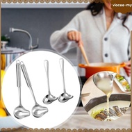 [VioceeMY] 4Pcs Sauce Ladle with Pouring Spout, Stainless Steel, Sauce Drizzle Spoon Comfortable Gri