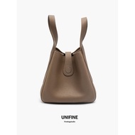 UNIFINE2023 New Style togo Cowhide Crossbody Handbag Bag Female Vegetable Basket Casual Original Des