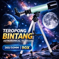 Binoculars Astronomical Telescope 360 50mm 90x Zoom, Space Telescope Mini Tripod Night Sky Observati