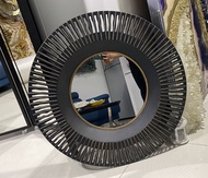 0.9m Black Circle Wall 90cm Mirror  Large Black Round Mirror Metal Frame Round Wall Mirror for Bathr