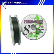 Bullzen Predator X8 Super Fine Hyper Braid Fishing Line/Tali Pancing Benang 100m 10/15/20/30/40/50/6