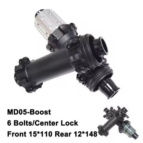 Aineka MD05-Boost MTB hub straight-pull Center Lock/6 Bolts Disc Brake Thru Axle 28/28 hole Front 15