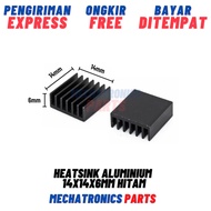 Aluminum Heatsink 14x14x6mm Black Adhesive Cooling Adhesive