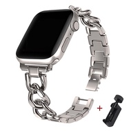 Cuban Link strap for Apple watch Band 40mm 41mm 38mm 44mm 49 45 42 Stainless steel metal bracelet iWatch series ultra 8 7 6 3 se