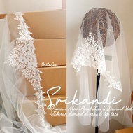 veil nikah,veil pengantin,veil lace nikah,veil nikah sulam,veil pengantin off white