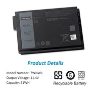 Kingsener 7WNW1 Laptop Battery Replacement for Dell Latitude 7424 5424 5420 Rugged Extreme Series No