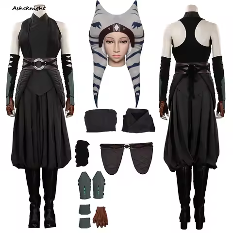 Cosplay Asoka Cos Fantasy Clothing TV Bounty Hunter Disguise Hat Gloves For Women Fantasia Halloween