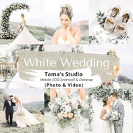 8 White Wedding Lightroom Preset &amp; LUTs Video Filter (IOS/Android) Mobile and Dekstop
