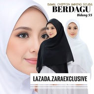 [ Berdagu ] Bidang 55 Tudung Bawal Instant Chiffon Awning Scuba Berdagu / Bawal instant Awning scuba Chiffon dagu