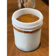 Frozen dirty coffee cup thickened glass ice cup with lid coffee cup three cubes dirty cup