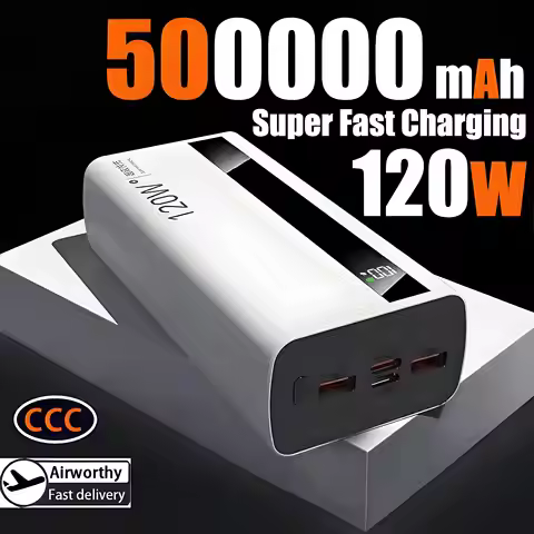 500000mAh High Capacity PowerBank 120W Super Fast Charging Portable External Battery Powerbank CCC F