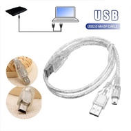 USB 2.0 double  to Mini 5 Pin Male Y Cable For 2.5 Ext Hard Disk