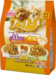 Petline - Putti Lnu軟粒狗糧 日本國產牛肉+雞肉／芝士 11歲或以上 200g【賞味期限:2026年5月】